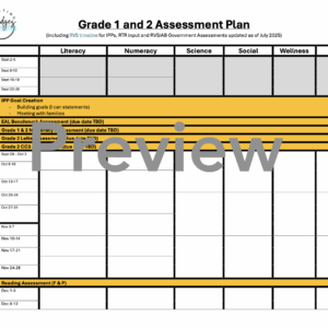 Alberta Assessment Plan Template - Grade 1 & 2