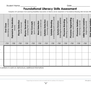 Foundational Literacy Skills Assessment